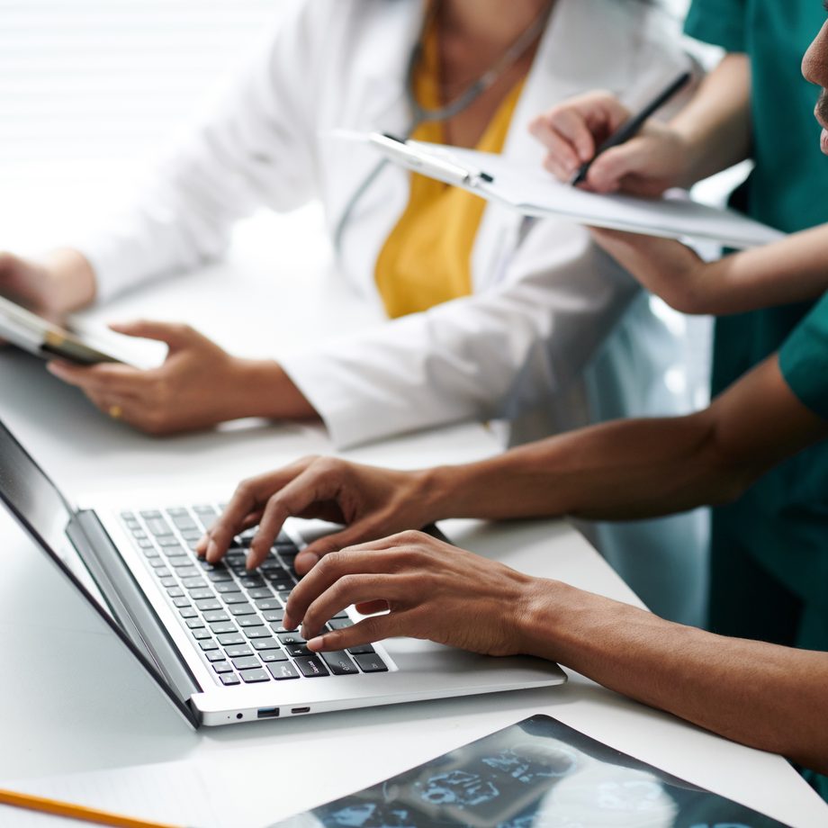 Healthcare team using AI automation