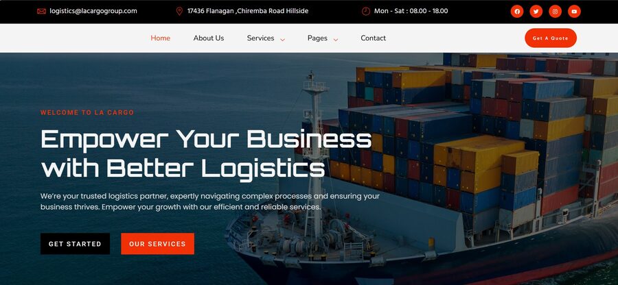 LA Cargo website built by WebwiseAI
